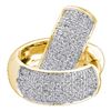 Image 1 : 0.50 CTWPave-set Diamond Huggie Hoop Earrings 10KT Yellow Gold - REF-41N9F