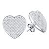 Image 1 : 0.05 CTW Diamond Heart Screwback Earrings 10KT White Gold - REF-6M6H