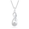 Image 1 : 0.25 CTW Diamond Infinity Nested Cluster Pendant 10KT White Gold - REF-20W9K