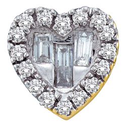 0.14 CTW Diamond Heart Love Pendant 14KT Yellow Gold - REF-14M9H