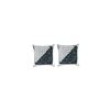 Image 1 : 0.32 CTW Blue Color Diamond Square Kite Cluster Earrings 10KT White Gold - REF-19X4Y