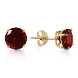 Genuine 3.1 ctw Garnet Earrings Jewelry 14KT Yellow Gold - REF-24Y3F