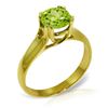 Image 1 : Genuine 1.10 ctw Peridot Ring Jewelry 14KT Yellow Gold - REF-57M3T