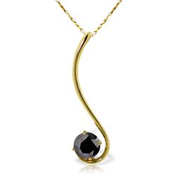 Genuine 0.50 ctw Black Diamond Necklace Jewelry 14KT Yellow Gold - REF-39V2W