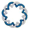 Image 1 : 0.33 CTW Blue Color Diamond Circle Pendant 10KT Yellow Gold - REF-22N4F