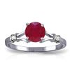 Image 1 : Genuine 1.02 ctw Ruby & Diamond Ring Jewelry 14KT White Gold - REF-30R9P