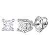 Image 1 : 0.26 CTW Princess Diamond Solitaire Stud Earrings 14KT White Gold - REF-25W4K