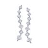 Image 1 : 0.50 CTWPrincess Diamond Journey Stud Earrings 14KT White Gold - REF-47H8M