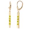Image 1 : Genuine 0.70 ctw Peridot Earrings Jewelry 14KT Yellow Gold - REF-55A2K