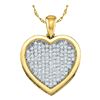 Image 1 : 0.05 CTW Diamond Cluster Small Heart Love Pendant 10KT Yellow Gold - REF-4W5K