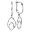 Image 1 : 0.25 CTW Diamond Double Nested Oval Dangle Earrings 10KT White Gold - REF-31K4W