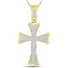 Image 1 : 0.70 CTWMens Diamond Cross Charm Pendant 10KT Yellow Gold - REF-86W3K