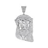 Image 1 : 1.35 CTW Mens Diamond Jesus Head Messiah Charm Pendant 10KT White Gold - REF-82F4N