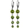Image 1 : Genuine 7.8 ctw Peridot Earrings Jewelry 14KT White Gold - REF-46V3W