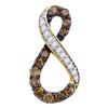 Image 1 : 0.50 CTWCognac-brown Color Diamond Infinity Pendant 10KT Yellow Gold - REF-22F4N