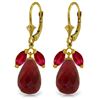 Image 1 : Genuine 18.6 ctw Ruby Earrings Jewelry 14KT Yellow Gold - REF-49M3T