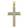 Image 1 : 0.25 CTW Diamond Cross Pendant 10KT Yellow Gold - REF-26N9F