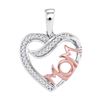 Image 1 : 0.08 CTW Diamond Mom Heart Pendant 10KT Two-tone Gold - REF-12X2Y