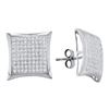 Image 1 : 0.50 CTWDiamond Convex Square Kite Cluster Earrings 10KT White Gold - REF-34H4M