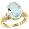 Image 1 : Natural 5.53 ctw Aquamarine & Diamond Engagement Ring 10K Yellow Gold - REF-74G3M