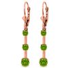 Image 1 : Genuine 2.5 ctw Peridot Earrings Jewelry 14KT Rose Gold - REF-39H3X