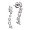 0.25 CTW Diamond Journey Love Screwback Stud Earrings 14k White Gold - REF-25X4Y