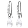 Genuine 4.68 ctw White Topaz & Diamond Earrings Jewelry 14KT White Gold - REF-40K7V
