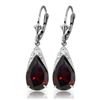 Genuine 10 ctw Garnet Earrings Jewelry 14KT White Gold - REF-62K9V