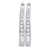 Image 1 : 0.27 CTW Diamond Hoop Earrings 10KT White Gold - REF-22F4N