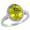 Image 1 : Natural 2.42 ctw Lemon-quartz & Diamond Engagement Ring 10K White Gold - REF-24Z6Y