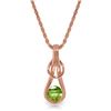 Genuine 0.65 ctw Peridot Necklace Jewelry 14KT Rose Gold - REF-73X7M