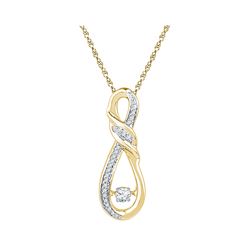 0.16 CTW Diamond Solitaire Infinity Pendant 10KT Yellow Gold - REF-24X2Y