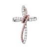 Image 1 : 0.20 CTW Diamond Rope Cross Pendant 10KT Two-tone Gold - REF-18Y7X