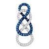 Image 1 : 0.27 CTW Blue Color Diamond Linked Infinity Pendant 10KT White Gold - REF-19M4H