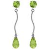 Image 1 : Genuine 4.3 ctw Peridot Earrings Jewelry 14KT White Gold - REF-23Y5F