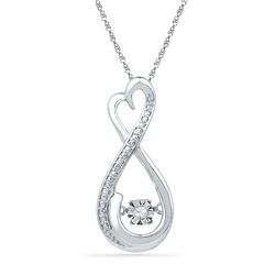 0.03 CTW Diamond Infinity Moving Twinkle Pendant 10KT White Gold - REF-14N9F