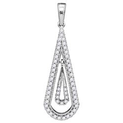 0.25 CTW Diamond Nested Teardrop Dangle Pendant 10KT White Gold - REF-22F4N