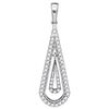 Image 1 : 0.25 CTW Diamond Nested Teardrop Dangle Pendant 10KT White Gold - REF-22F4N