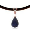Genuine 14.81 ctw Sapphire & Diamond Necklace Jewelry 14KT Rose Gold - REF-30Y2F