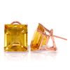 Genuine 13 ctw Citrine Earrings Jewelry 14KT Rose Gold - REF-53A2K