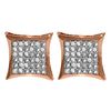 Genuine 0.40 ctw Diamond Anniversary Earrings Jewelry 14KT Rose Gold - REF-89Y7F
