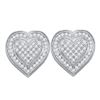 0.25 CTW Diamond Heart Screwback Earrings 10KT White Gold - REF-26K9W