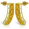 Genuine 4.5 ctw Citrine Earrings Jewelry 14KT Yellow Gold - REF-38F5Z