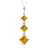 Genuine 2.4 ctw Citrine Necklace Jewelry 14KT White Gold - REF-29X7M