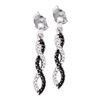 Image 1 : 0.15 CTW Black Color Diamond Infinity Dangle Earrings 14KT White Gold - REF-22N4F