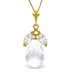 Genuine 7.2 ctw White Topaz Necklace Jewelry 14KT Yellow Gold - REF-30X5M