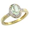 Image 1 : Natural 1.08 ctw Green-amethyst & Diamond Engagement Ring 14K Yellow Gold - REF-31A3V