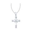 Image 1 : 0.10 CTW Diamond Roman Cross Pendant 10KT White Gold - REF-12F2N