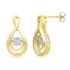Image 1 : 0.05 CTW Diamond Cluster Teardrop Stud Earrings 10KT Yellow Gold - REF-34Y4X