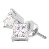 Image 1 : 1.48 CTW Princess Diamond Solitaire Stud Earrings 14KT White Gold - REF-375F2N